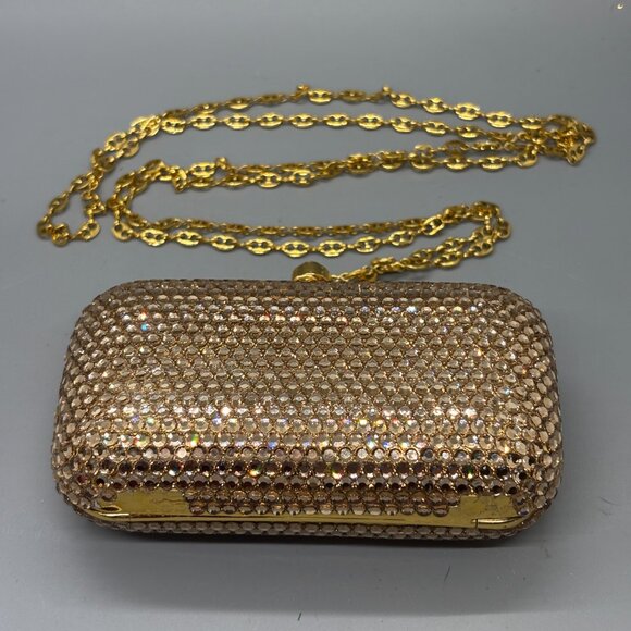 NWT J Tiras Gold Crystal Crossbody Purse/clutch - Picture 8 of 10